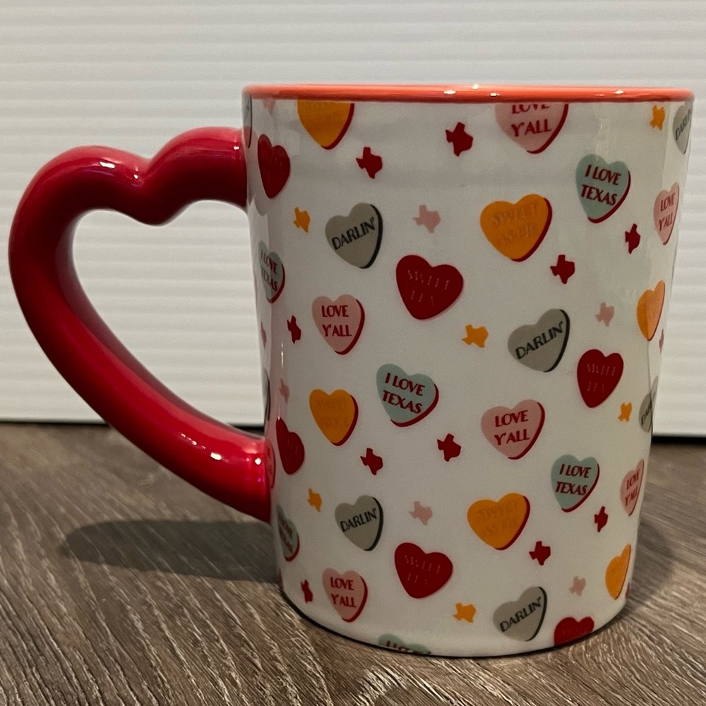 Super Cute Texas-Themed Conversation Hearts 16 oz Mug- NWT